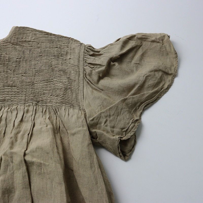 2025 SS メゾンドソイル maison de soil YARN DYE AUTO LOOM 60 s LINEN PLAIN ミニピンタックリネンワンピース 2┃