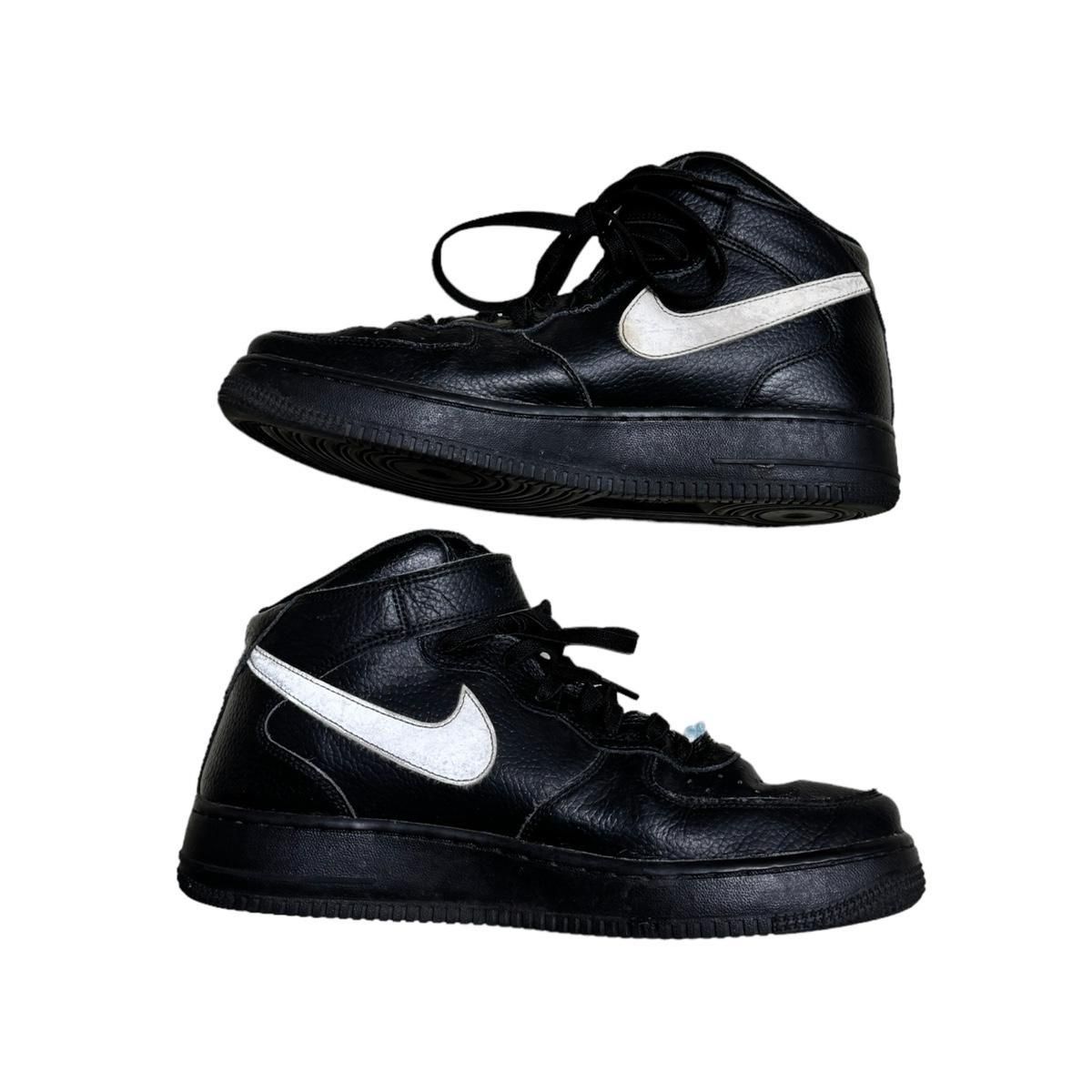 【雷市場（ポンジャン）商品韓国直送】17FW NIKE(ナイキ) 珍しい エアフォース 1 ミッド ハイ 07 黒 黒 白 275