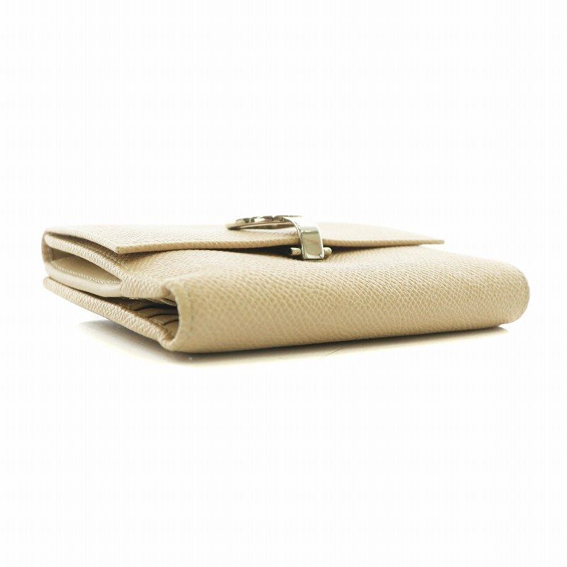 大人気！BVLGARI ブルガリ ベージュ×ゴールド金具 二つ折り財布
