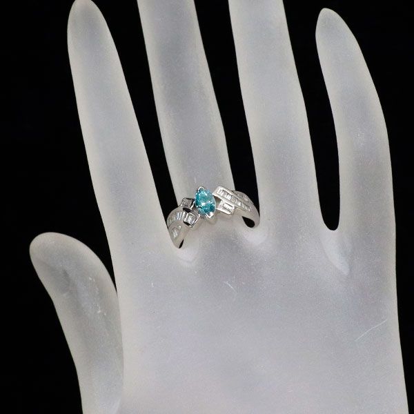 Pt900 トリートブルーダイヤモンド リング 1.016ct D0.96ct
