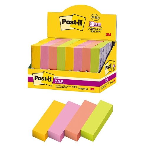 スリーエム(3M) ポストイット 強粘着見出し マルチカラー6 50×15mm