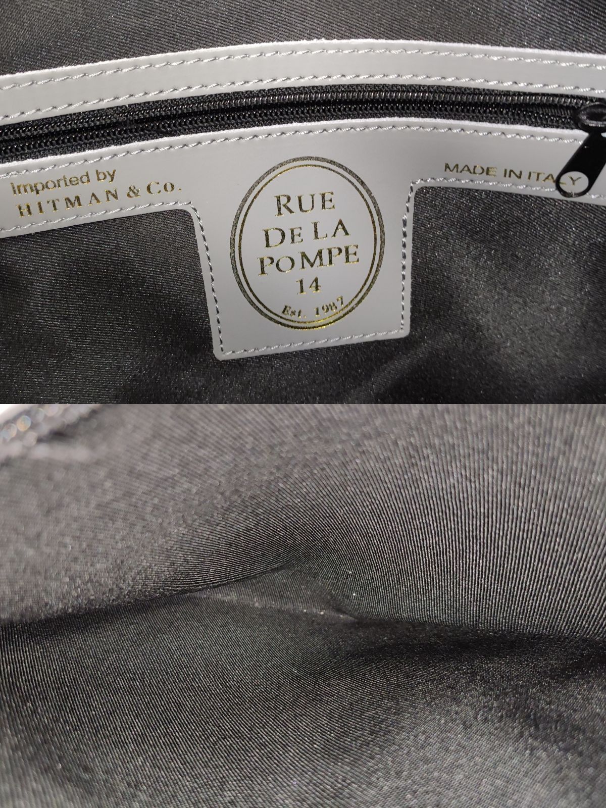 美品] rue dela pompe リュドラポンプ 14 トート ハンド バッグ グレー 