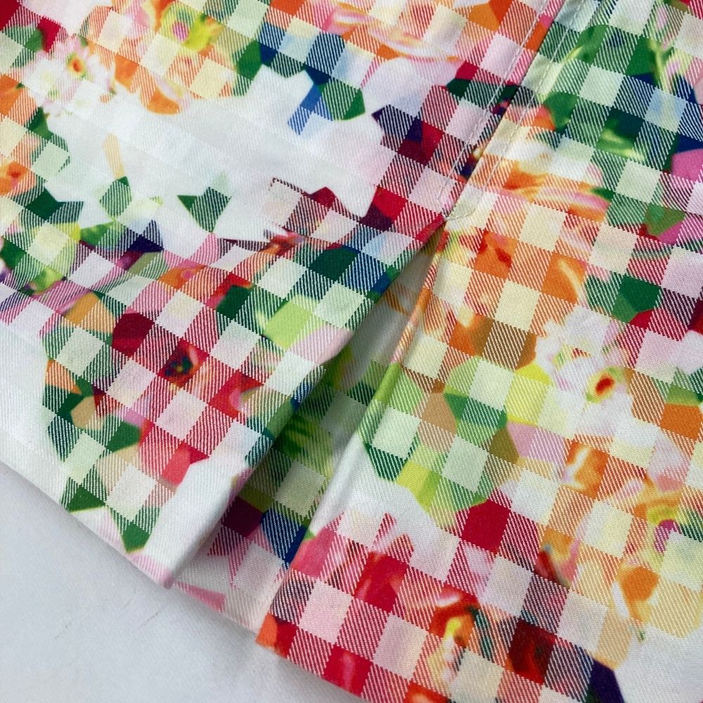 サイズ：36 ARCHIVIO アルチビオ スカート チェック 花柄 ホワイト系