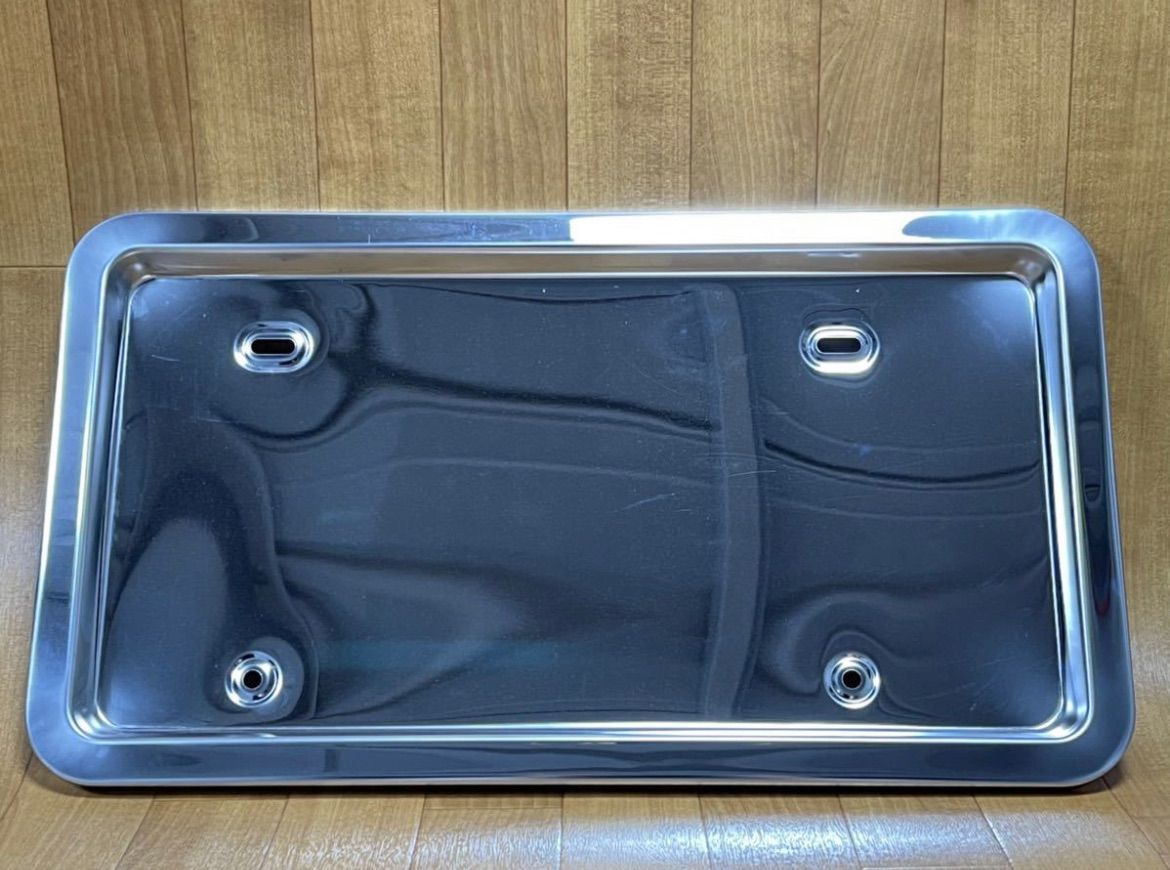 大型ナンバー枠　ステンレス　ナンバーフレーム　ST-46　ギガ　スーパーグレート　プロフィア　クオン　ビッグサム　デコトラ　レトロ　トラックショップASC