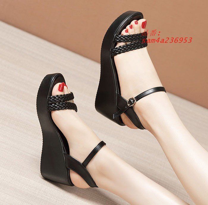 ウェッジソール サンダル 編み上げ 厚底 ウエッジソール 厚底サンダル ヒールサンダル かかとあり ストライプサンダル レディース アンクルストラップ am4a236953 KIN-KAAI_COM