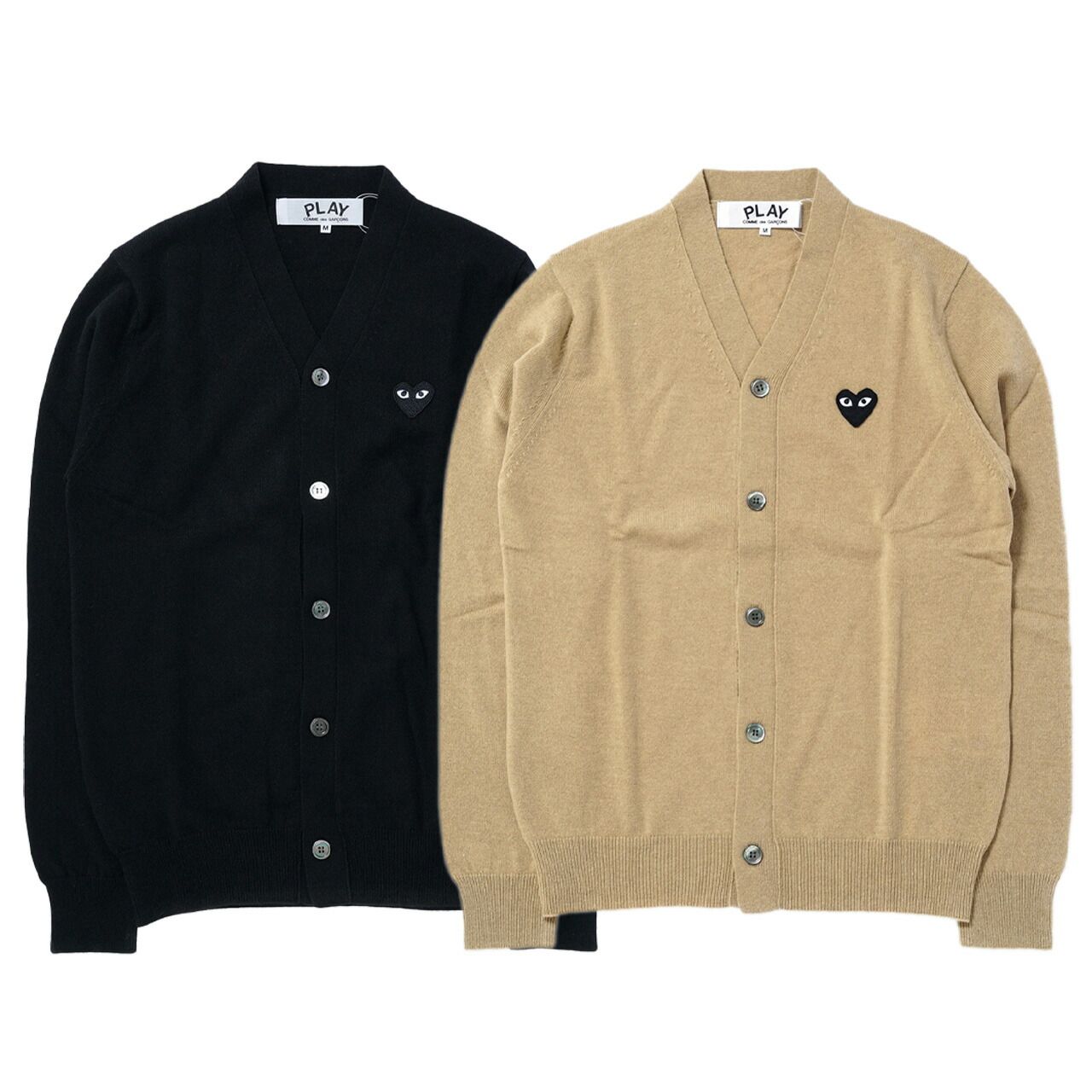 PLAY コムデギャルソン カーディガン CG-N024 BLACK HEART CARDIGAN 