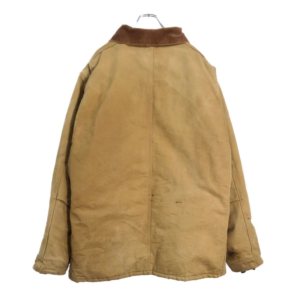 90年代 Carhartt カーハート トラディショナルコート ダック ワークジャケット ライトブラウン メンズ 52 古着 V6514