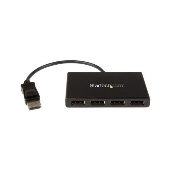 StarTech.com MSTハブ マルチモニタースピリッタ 4K対応 ディスプレイポート オス - メス ×4口 Windows用ブラック MSTDP124DP 1個