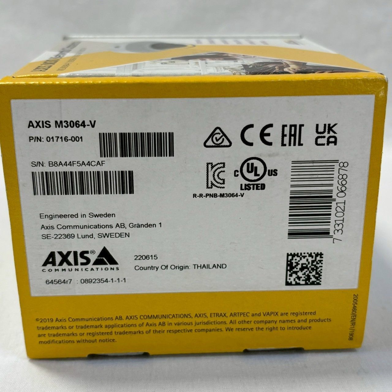 AXIS|M3064-V|ネットワークカメラ|ドーム型|防犯監視用|フィルム|説明書付き|No.923