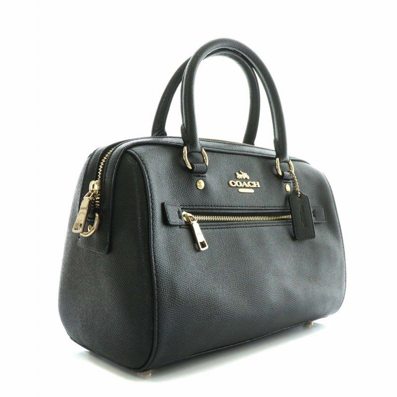 【美品】COACH 2WAY ハンドバッグ ショルダーバッグ 黒 ゴールド金具 コーチ COACH ハンドバッグ ボストン ショルダー 2WAY レザー ロゴ