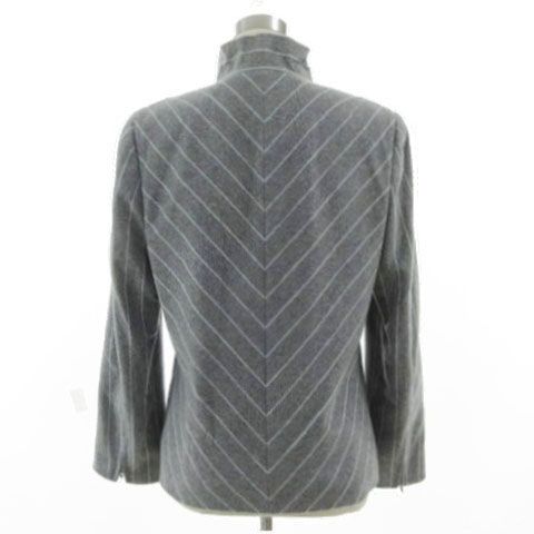 ジュンアシダ jun ashida アンゴラ混スタンド ジャケット SJ5317 袖ファスナー ダブルジップ 起毛 ストライプ グレー 水色 11 SIROKUMA-CORPORATION_COM