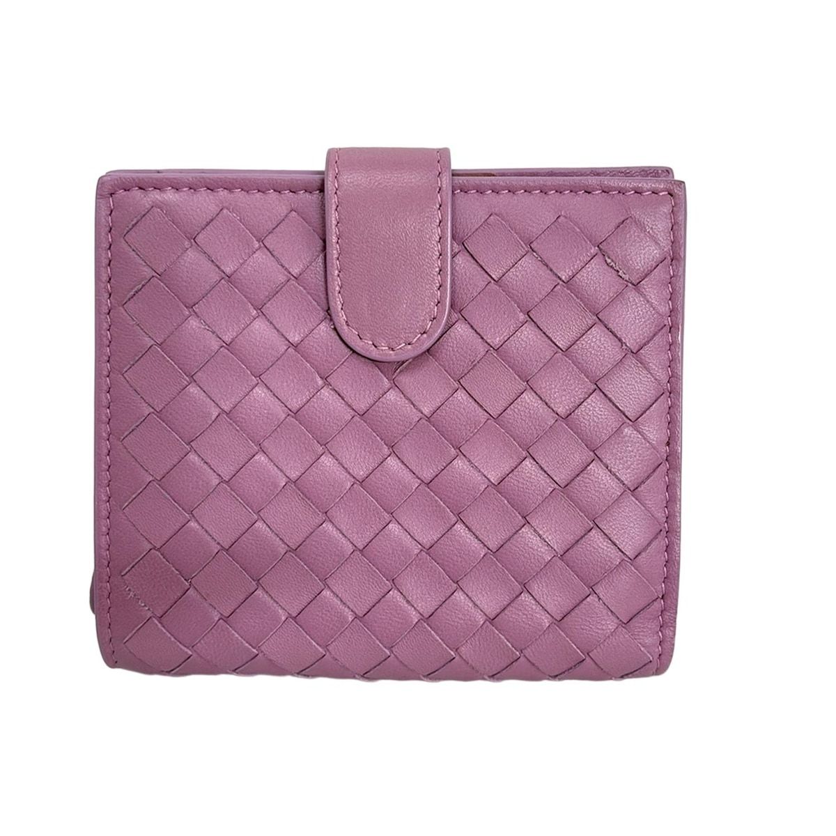 BOTTEGA VENETA ボッテガヴェネタ 2つ折り財布 イントレチャート ライトパープル レザー