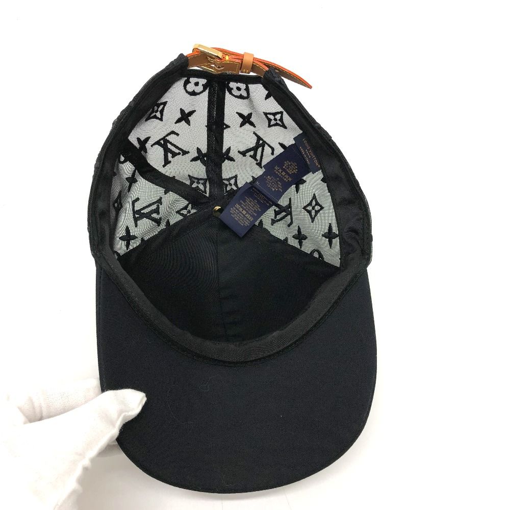 ルイヴィトン M77114 モノグラム キャップ コットン ブラック 新品同様