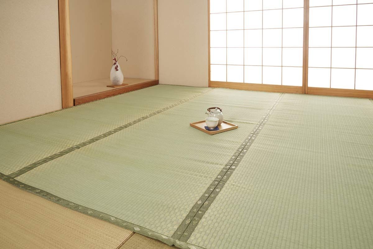 【新着商品】市松織 カーペット 上敷き ヒバ加工 日本製 約273×364cm 三六間6畳 不知火 #6300146 ラグ い草 イケヒコ