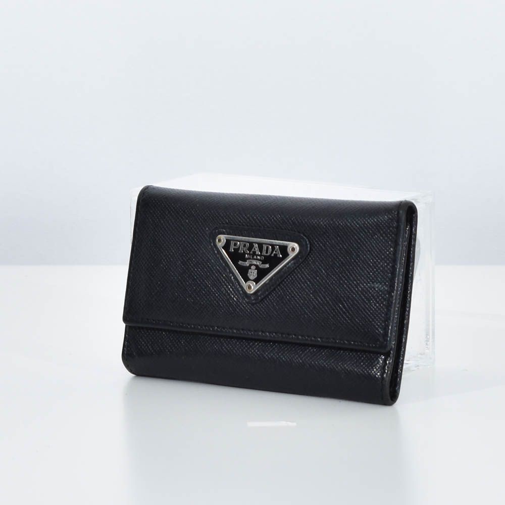 中古USED PRADA キーケース サフィアーノ 6連 ブラック 45230
