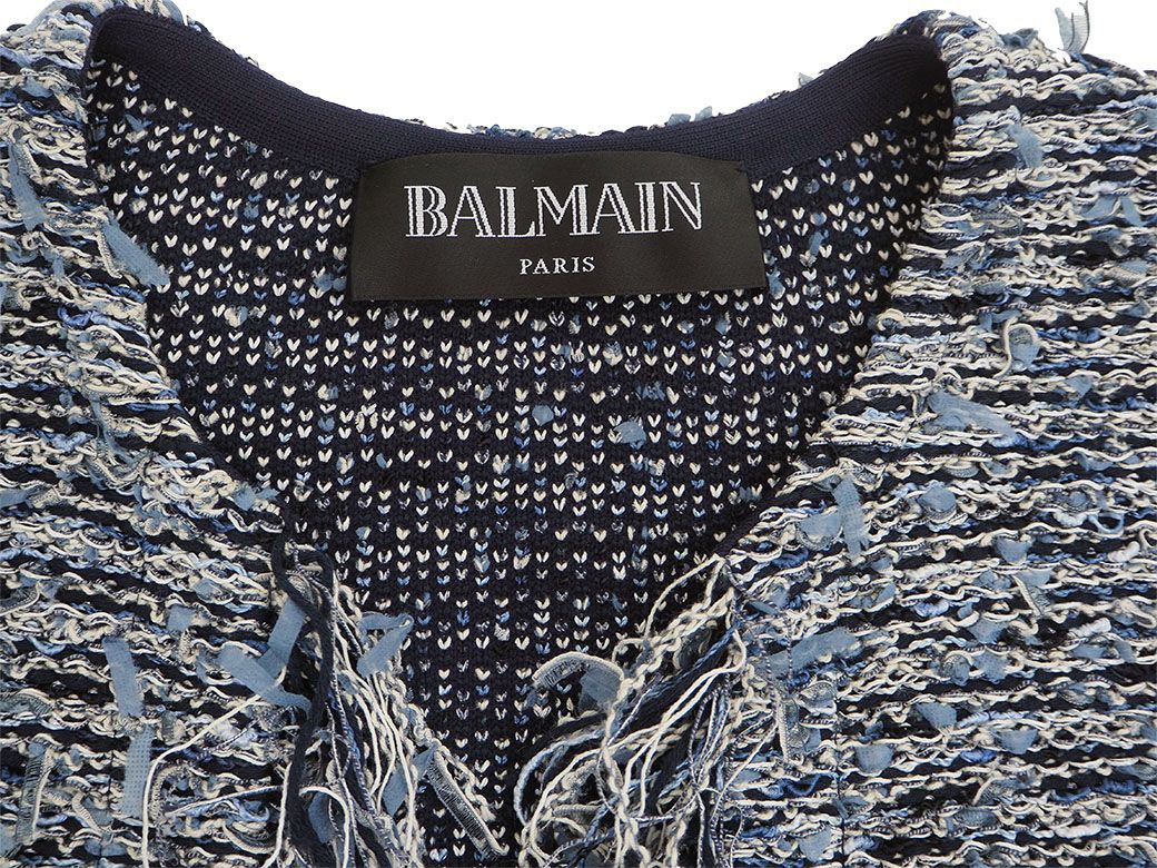 美品 2019年 バルマン balmain ツイードジャケット フリンジ 【国内