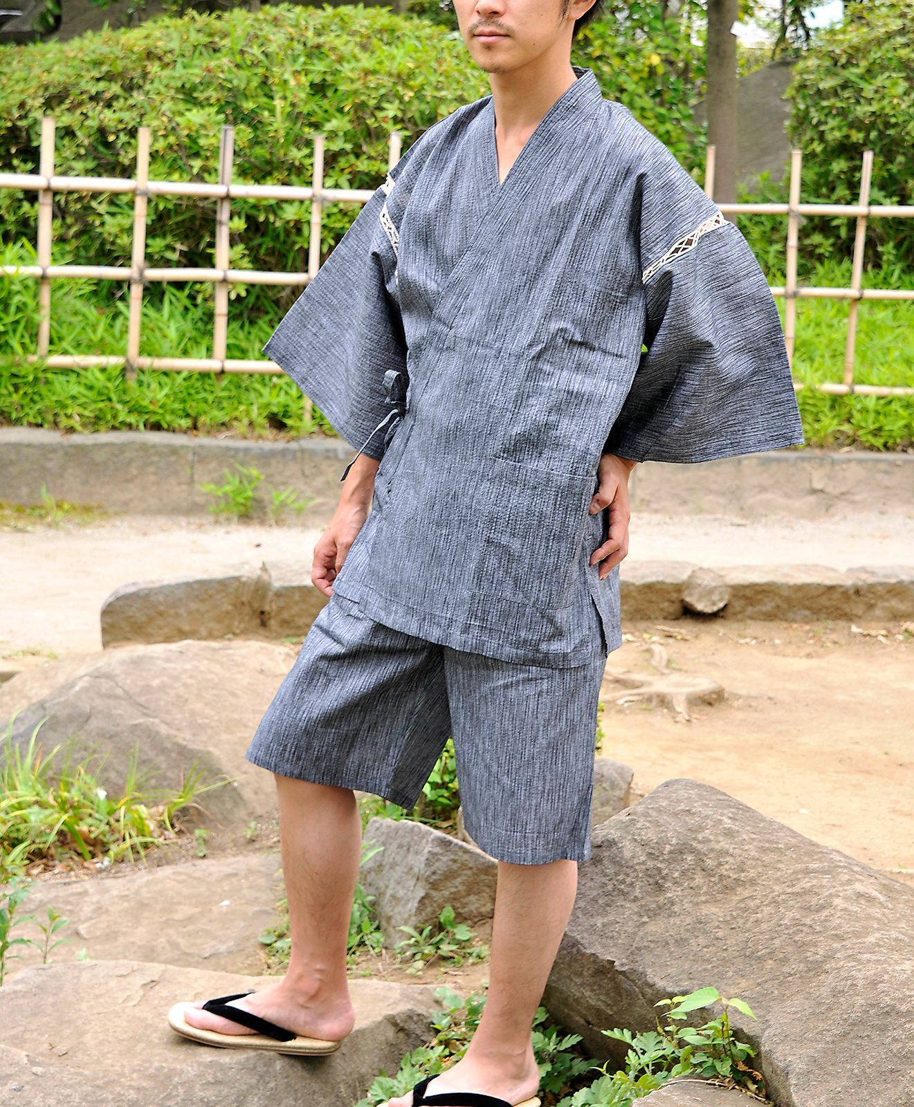 しじら織り甚平 江戸てん