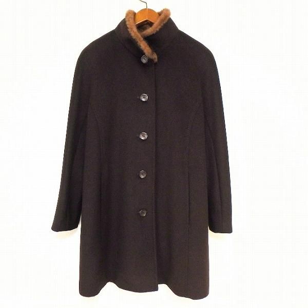 レディース #wnc レリアン Leilian コート 11 焦げ茶 ハーフコート 