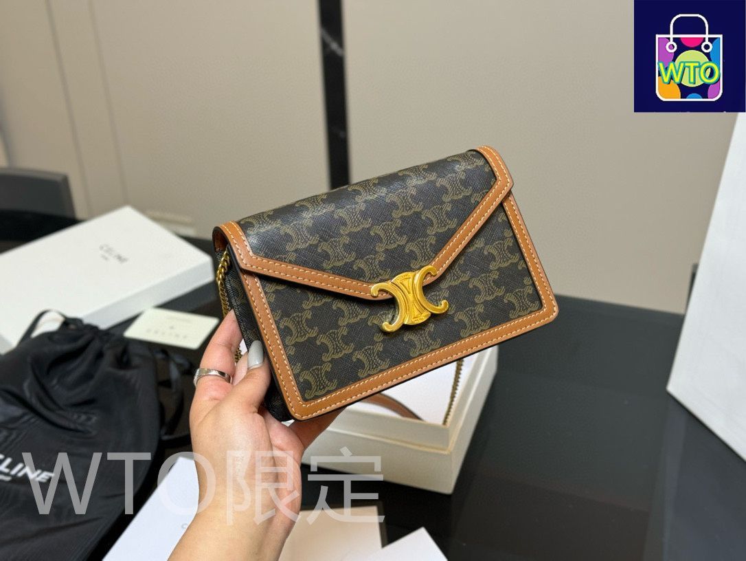 CELINE セリーヌ ドラムバッグ　チェーンバッグ ゴールドチェーン　ネイビー チェーン バッグ CELINE(セリーヌ) - 海外通販のBUYMA