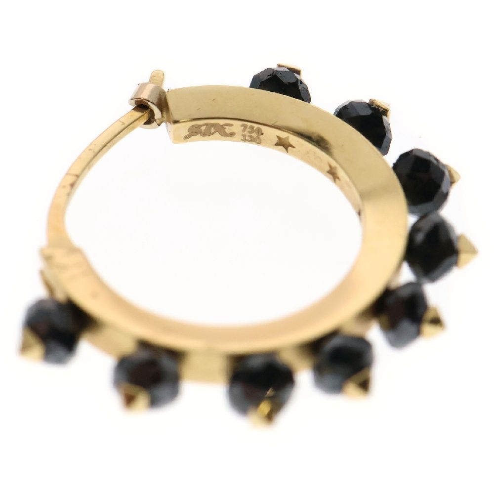 SJX (エスジェイエックス) 18K ブラックダイヤモンド ピアス ブラック