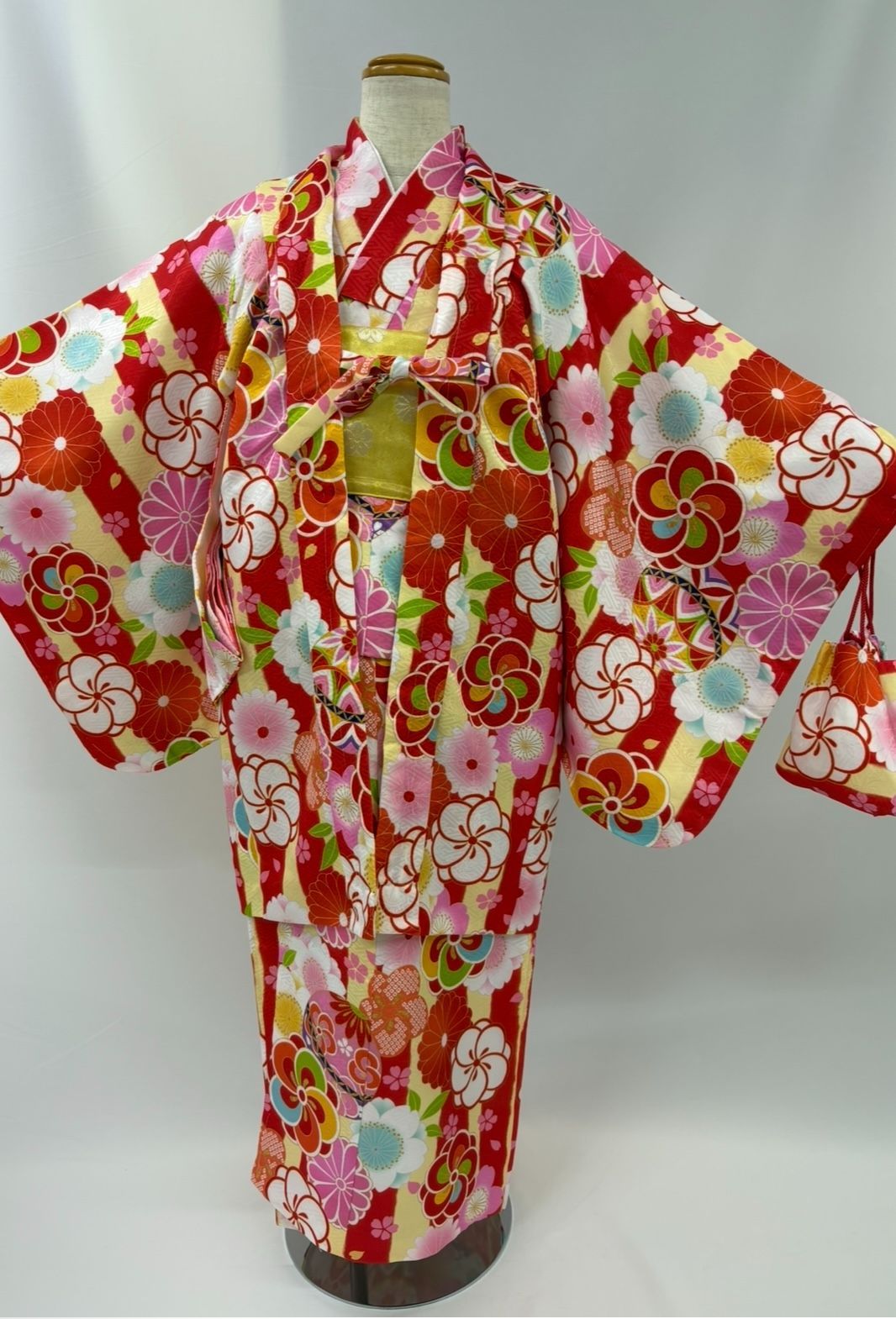 女児着物アンサンブル9~10才用 ウールアンサンブル 着物 子供用