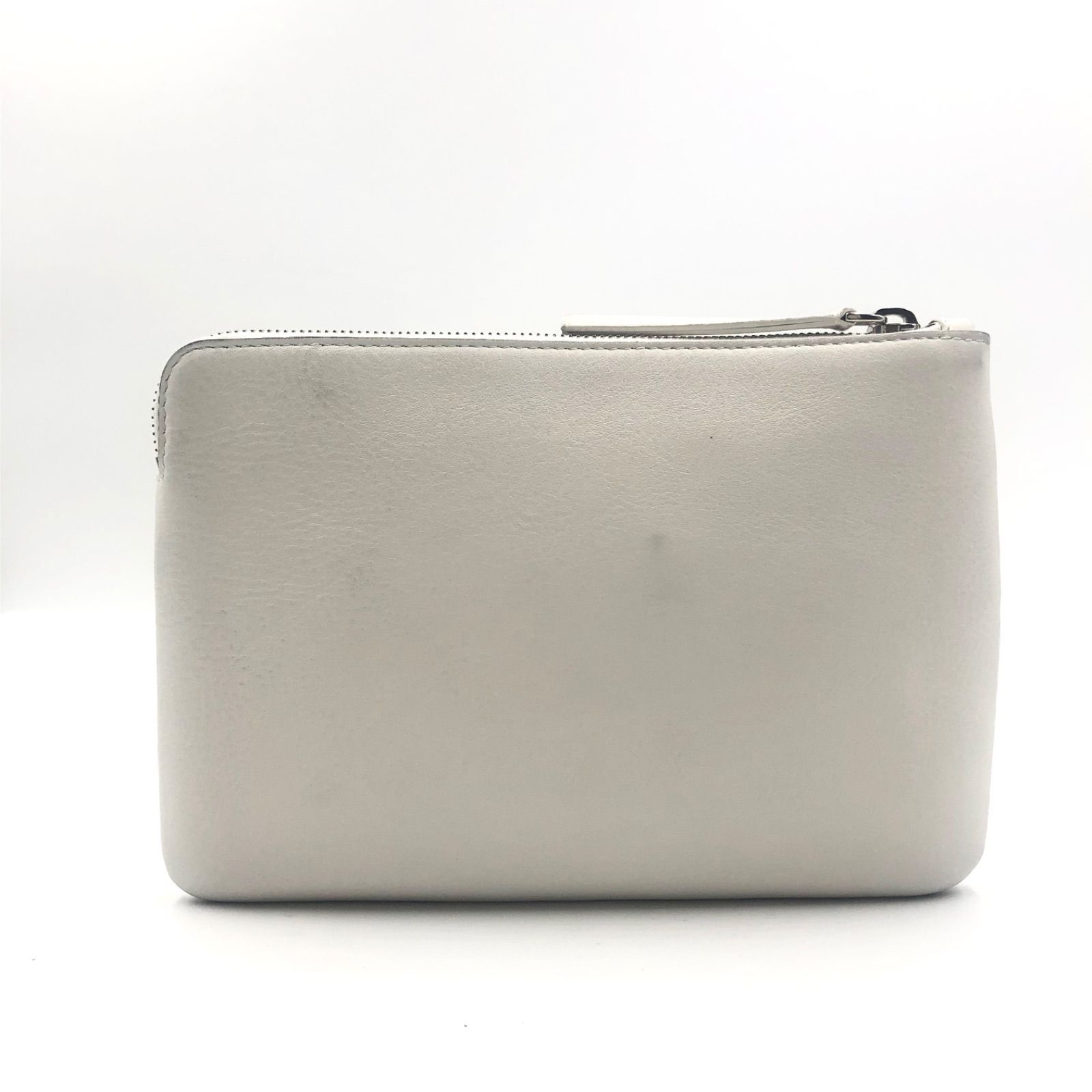 BALENCIAGA アイボリー クラッチバッグ □良品□BALENCIAGA バレンシアガ エブリデイ ポーチ クラッチ