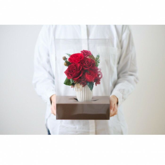 フラワーアレンジ フルリール レッド F-6079