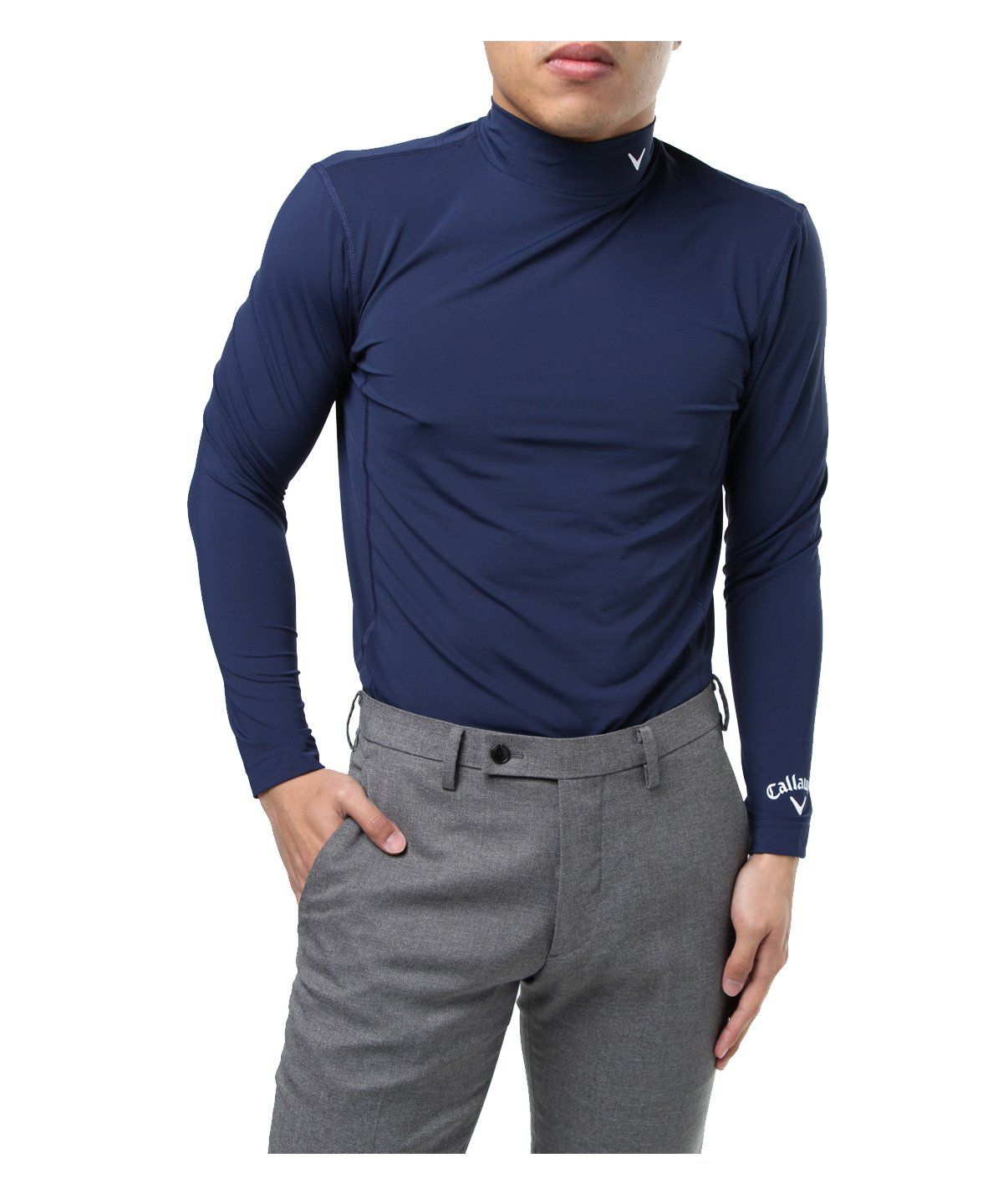 キャロウェイアパレル Callaway Apparel 吸湿速乾 BASIC 長袖 ハイネックシャツ 機能素材MAGIC BLOCK 採用 UPF50 抗菌 消臭 241-7986500 < メンズ > 241-7986500 1 ネイビー M