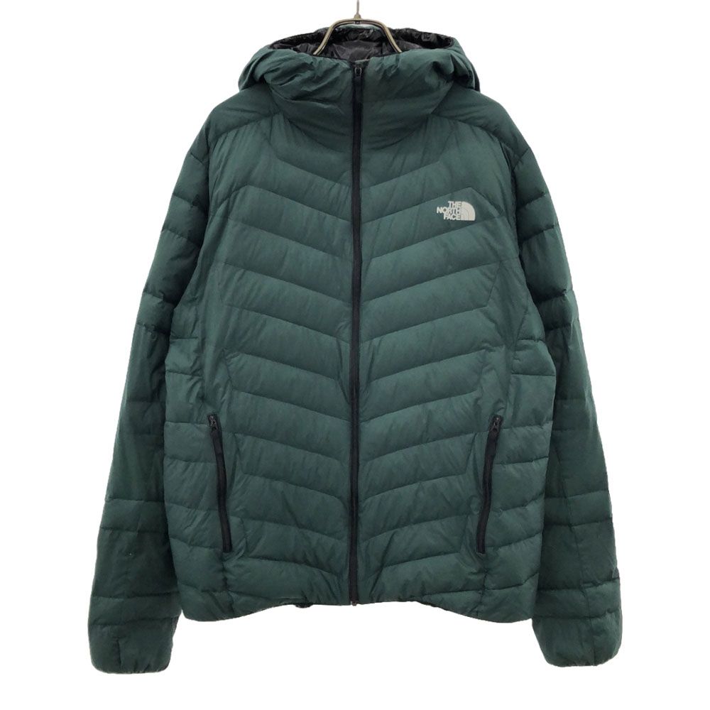 ザノースフェイス NY81401 PERTEX サンダー フーディ ダウンジャケット XL グリーン THE NORTH FACE アウトドア ナイロン メンズ