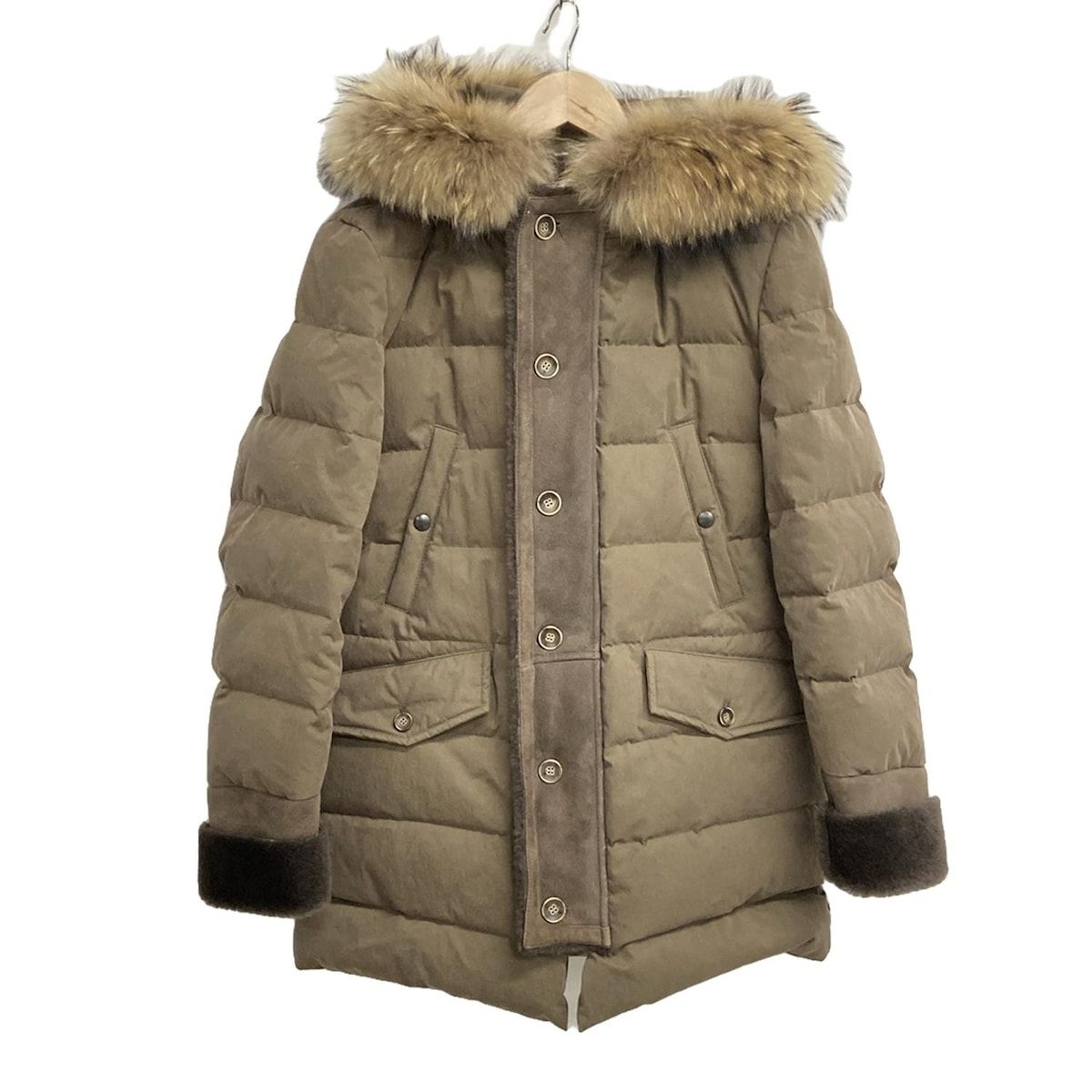 EMMETI／エンメティ　ベルテッドダウンコート 別注】EMMETI ナイロン フーデットダウンコート