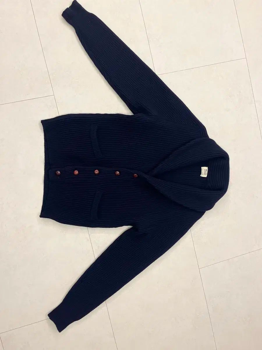 ウィリアム・ロッキー ショールカラー ネイビー カーディガン 38