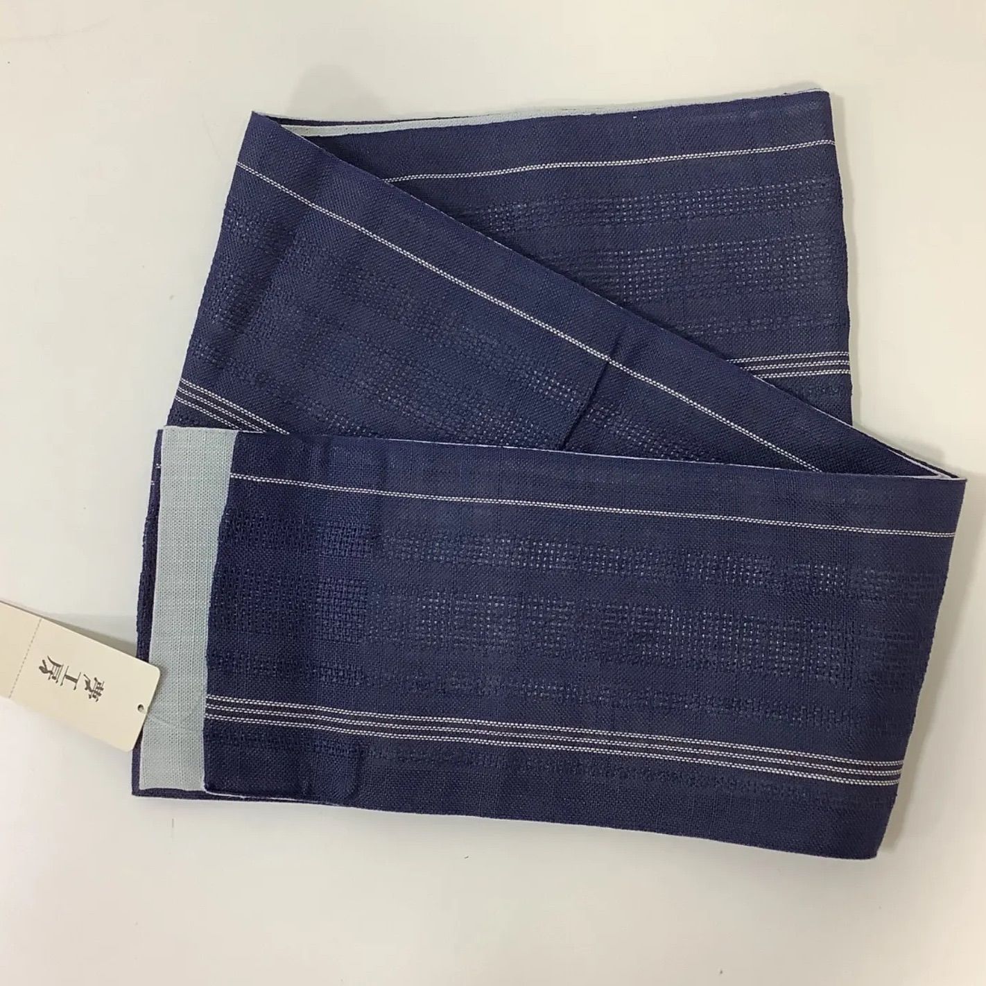 夢工房 小袋帯 半幅帯 夏帯 両面 麻100% う251011-2