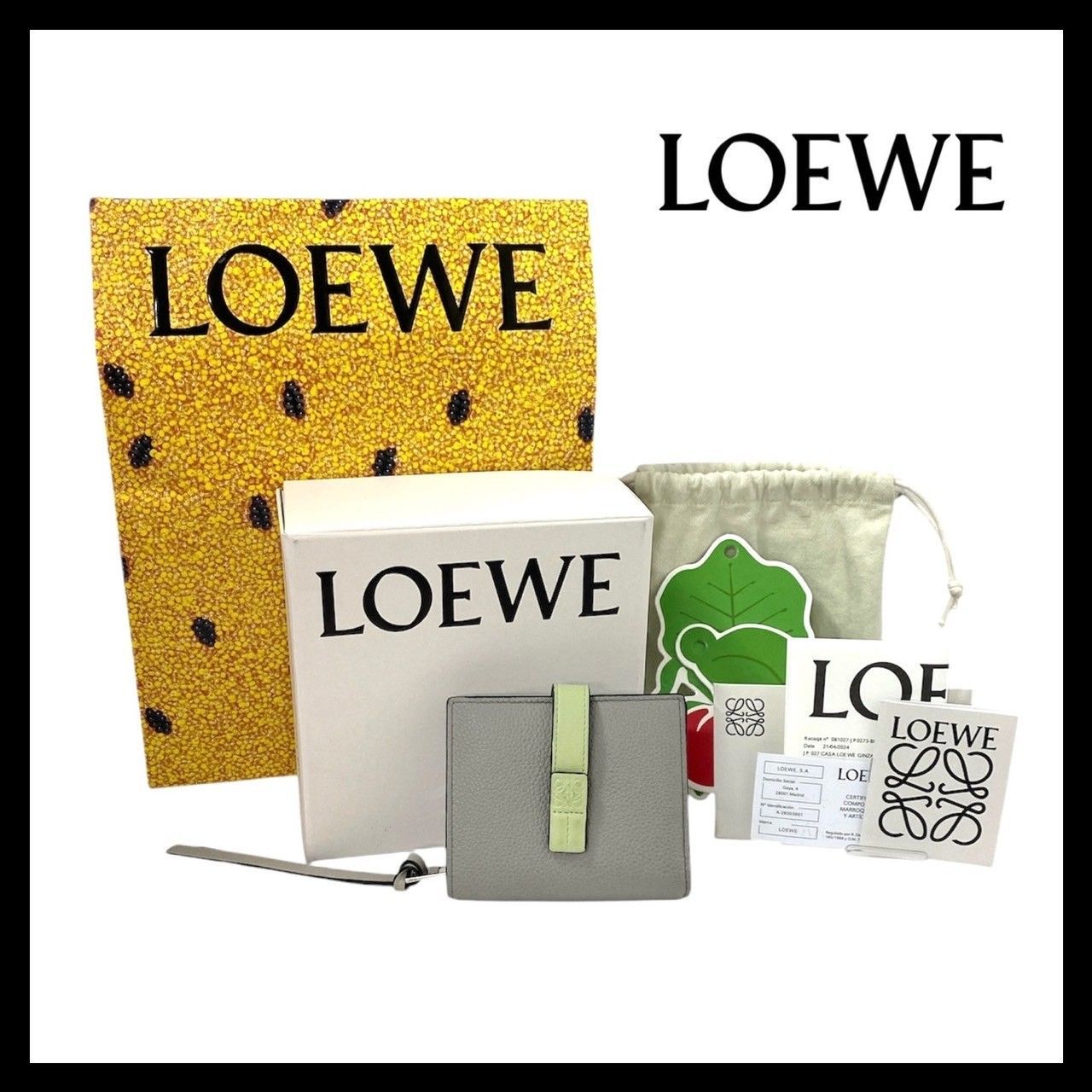 LOEWE】C660Z41X01 コンパクト ジップ ウォレット ソフトグレインカーフ パールグレー ライトペールグリーン アナグラム 二つ折り財布  ロエベ (SER2354) - メルカリ