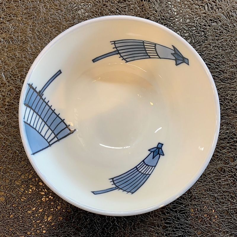 源右衛門　染錦傘絵　飯碗　茶碗　3点 有田焼 源右衛門 染錦傘絵 飯碗 ご飯茶碗 和食器 お茶碗 番傘