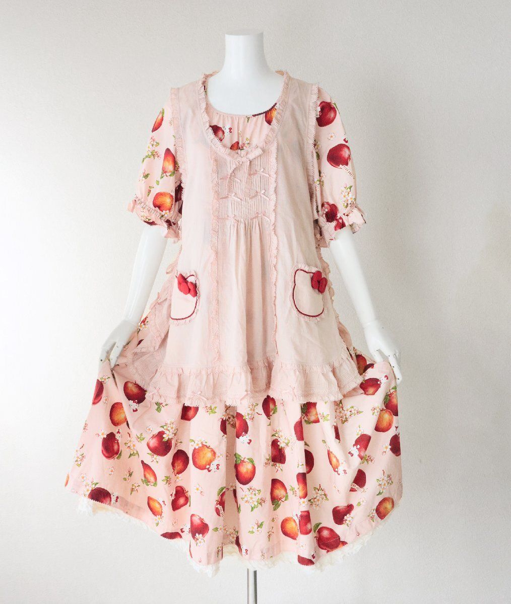ピンクハウス　ハローキティ　タブリエ　エプロン 美品 PINK HOUSE × HELLO KITTY ◇50周年記念 エプロン