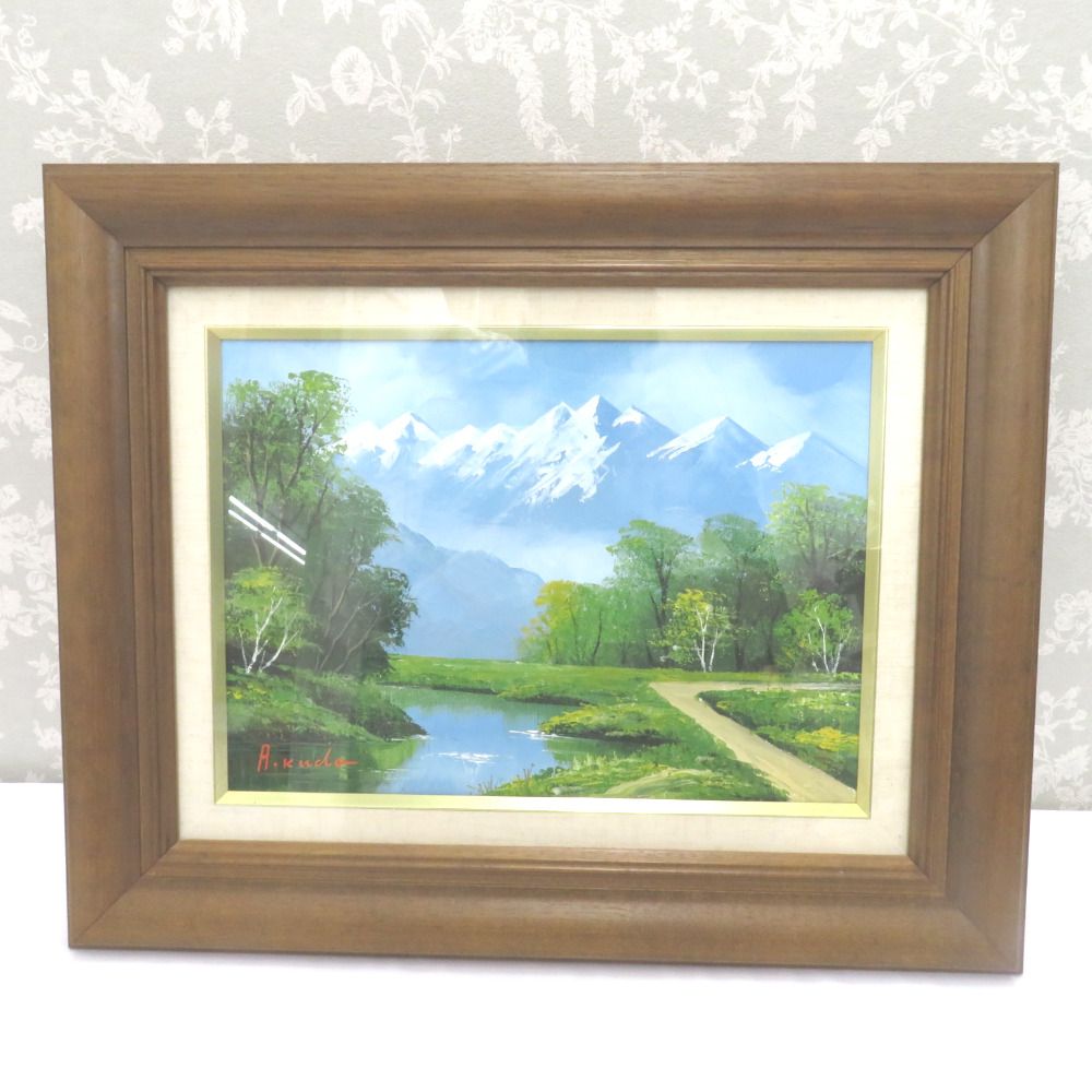 絵画 インテリア　絵　油絵　F4-090114　風景 万代橋　新潟 絵画 インテリア 絵 額付 (黒) 油絵 F4-090114 風景 万代橋 新潟
