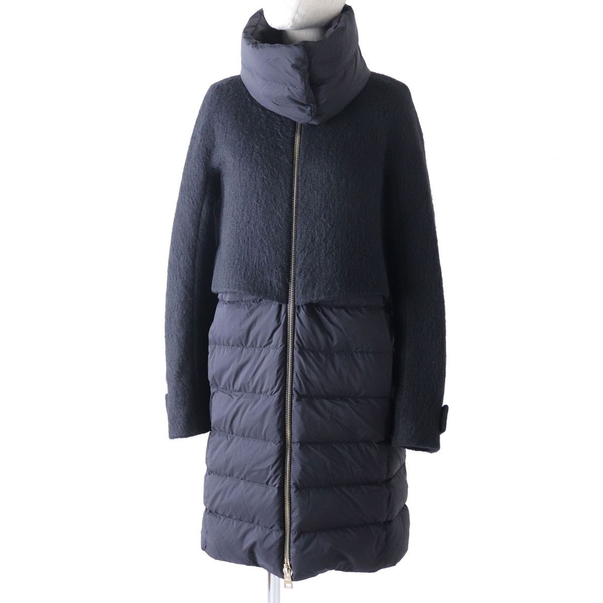 美品◇正規品 HERNO ヘルノ 18AW CA0275D ネックウォーマー付 異素材 ...