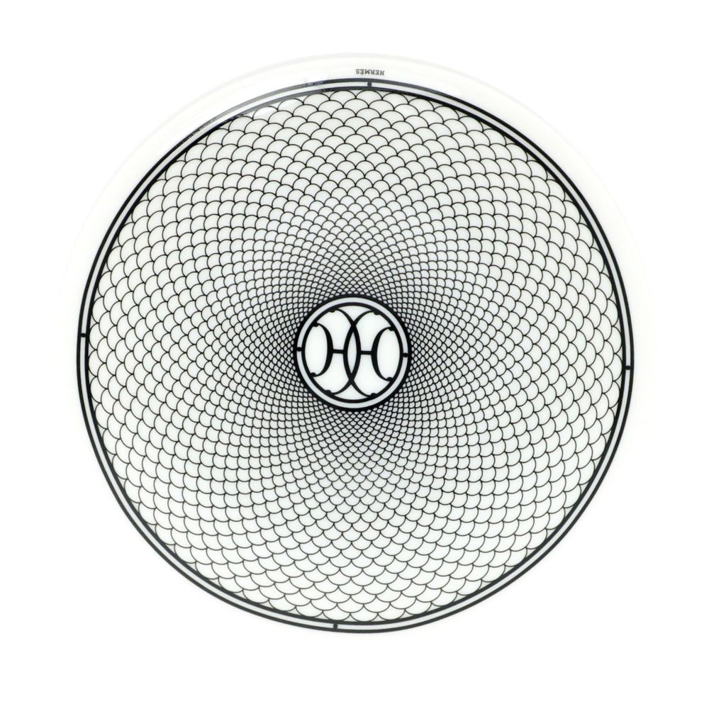 A出品になります。デコ　パンプレート2枚 名東】エルメス パンプレート H DECO 2枚セット ホワイト ブラック 皿