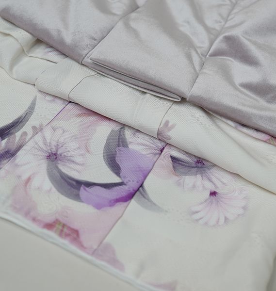 七五三 三歳 女児 被布コート 着物 長襦袢 3点セット 薄紫×白色 被布コートはベルベット調 伊達衿縫い付け済 祝着 お仕立て無料 NO250922-5