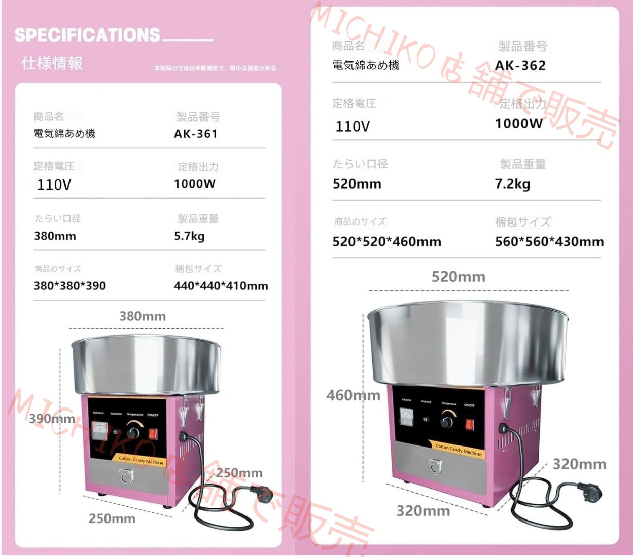 メーカー 全自動わた菓子機
