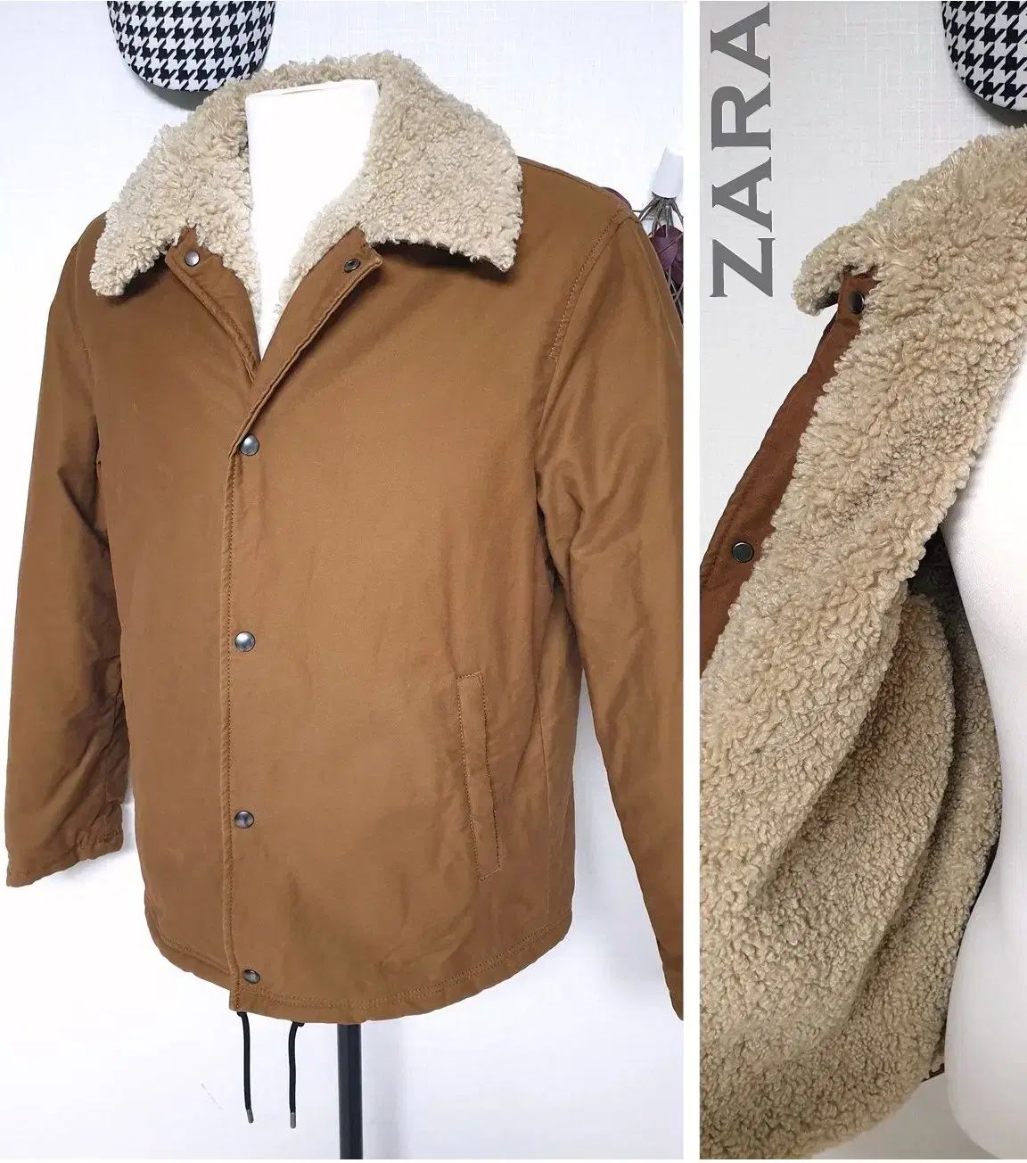 ZARA(ザラ) 内側全体にファーの裏地 メンズジャケット 100 茶色 L