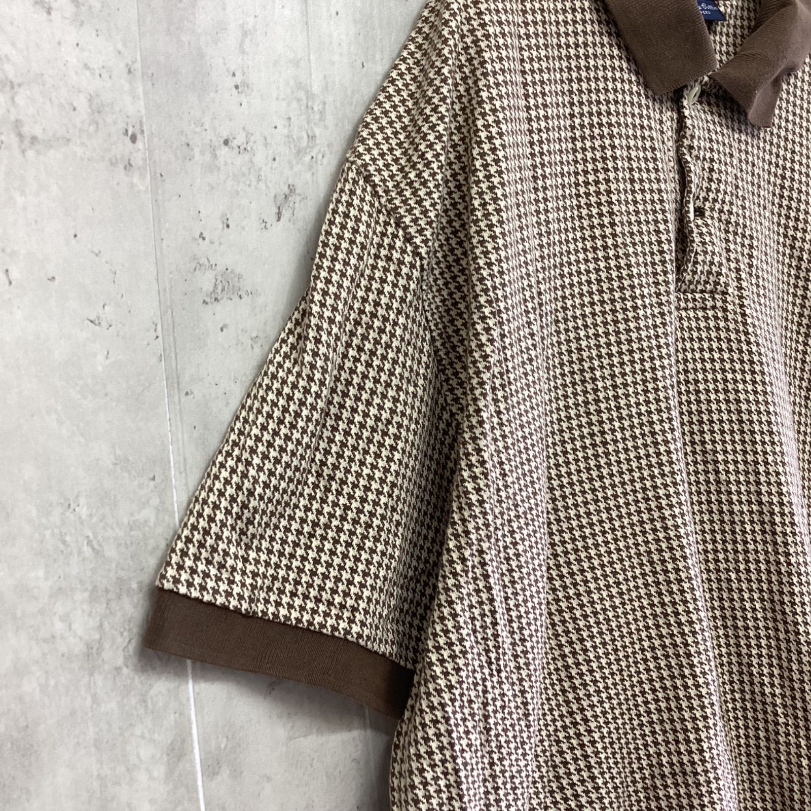 ラルフローレン　正規品　BDシャツ　半袖　千鳥格子柄　ブラウン　美品 ラルフローレン Ralph Lauren 正規品 BDシャツ 半袖 千鳥格子柄