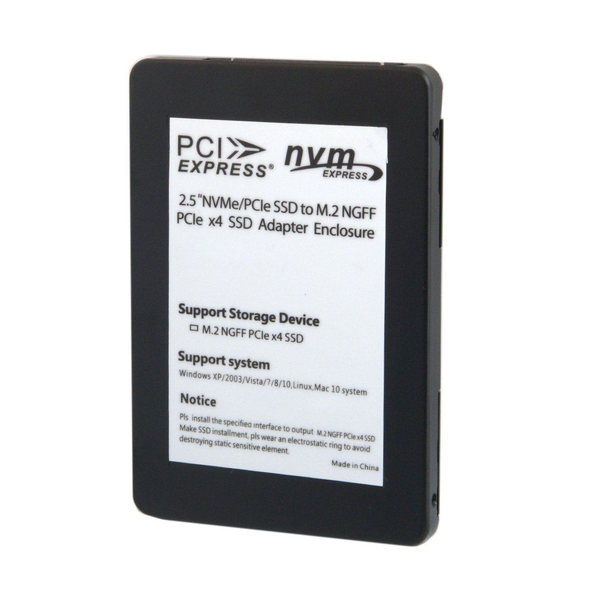 CY SFF-8639 NVME U.2-NGFF M.2 M-key PCIe SSDケース エンクロージャ ブラック マザーボード用 SSD 750 P3600 P3700代替