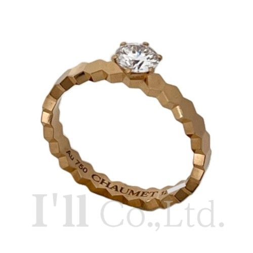 CHAUMET ショーメ ビー ドゥ ショーメ ソリテール リング J4NC00 750PG 1Pダイヤモンド約0.3ct ＃50 指輪 Au750 K18PG 18金 ピンクゴールド 1石 10号 ビー マイ ラブ ハニカム 75284