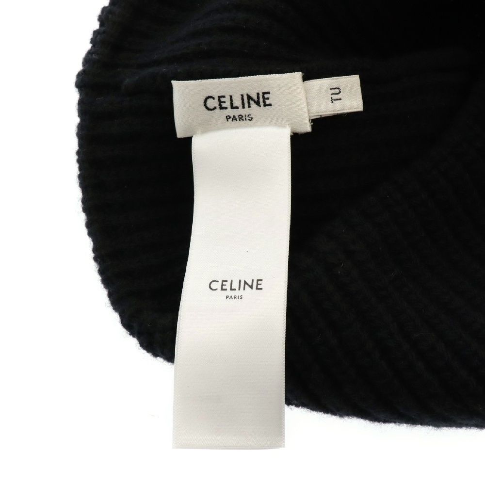 CELINE (セリーヌ) Embroidered Beanie In Ribbed Wool CELINE (セリーヌ) Embroidered Beanie In Ribbed Wool