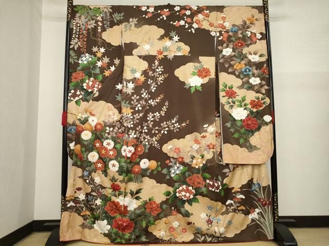 専用ページ振袖 正絹 上品な華やかさ 色味の良い花 袷 着物 U-1567 平和屋着物□豪華振袖 花車文 金彩 正絹 逸品 DAAI8594az - メルカリ