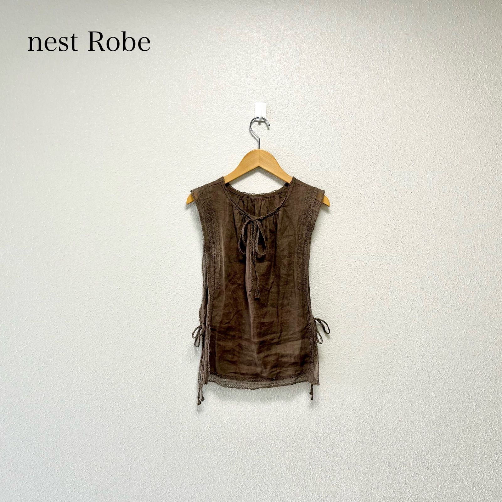 ネストローブ  リネンレース 天然染 タッカー タグ付き 新品 nest Robe ネストローブ リネンレース天然染めタッカー - メルカリ
