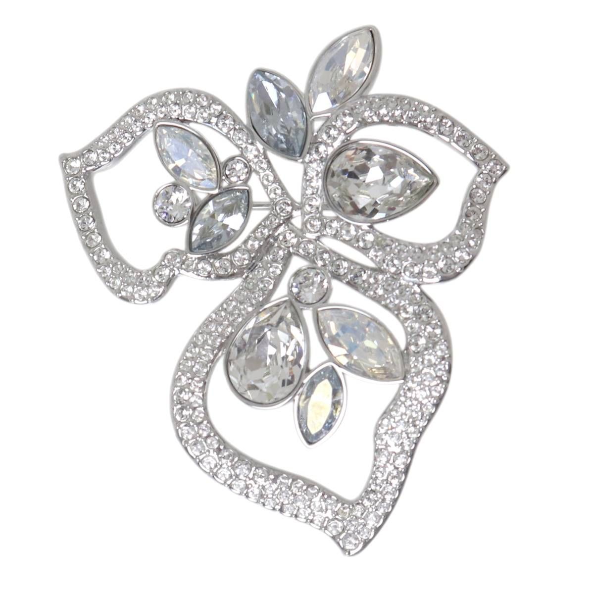 Swarovski スワロフスキー リーフ ブローチ スワロフスキー