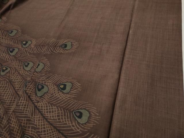 平和屋着物○本場大島紬 訪問着 9マルキ 孔雀 正絹 逸品 CAAS7273yc