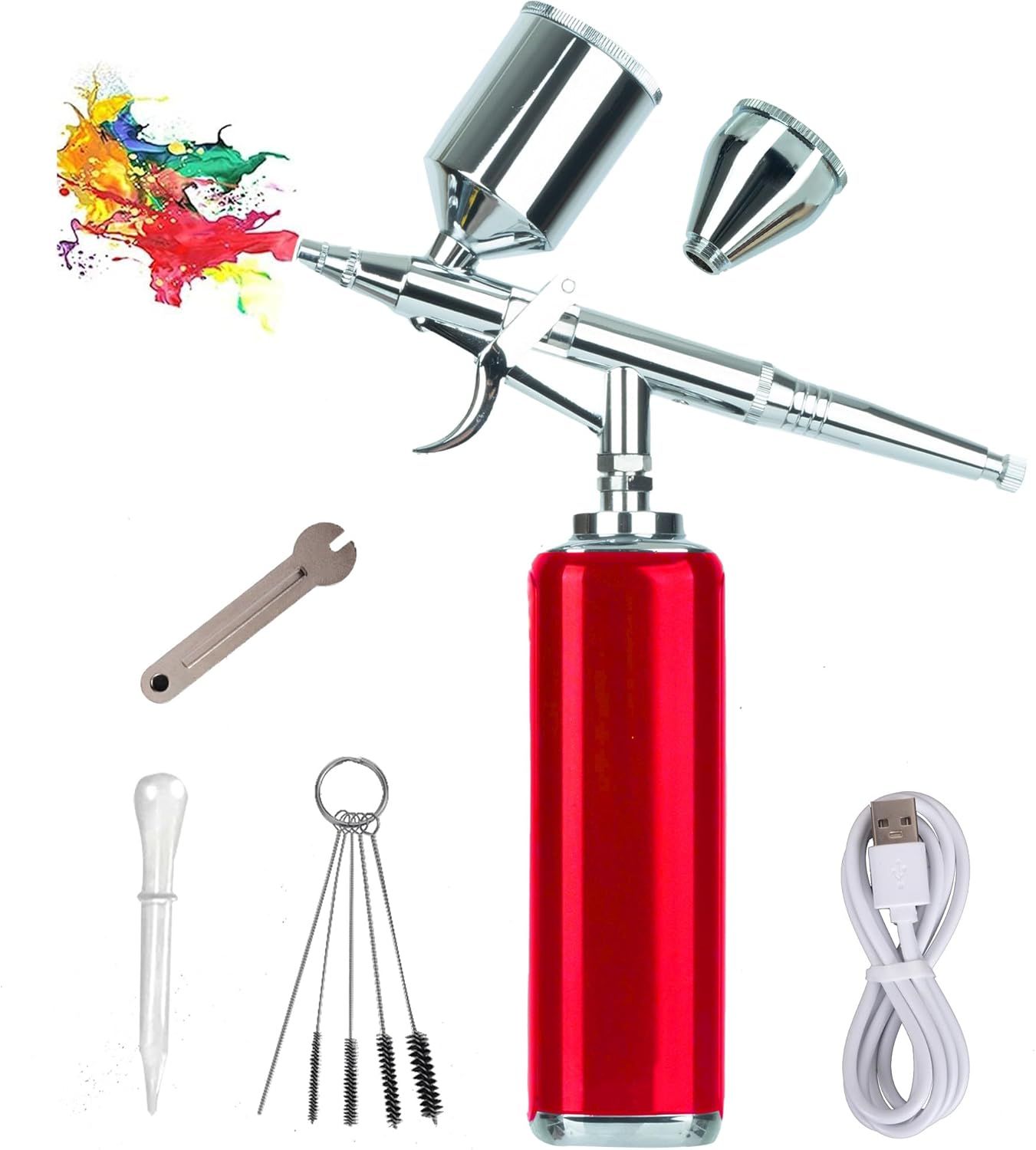 充電式エアブラシ コードレスエアブラシ コンプレッサー付き 口径0.3mm